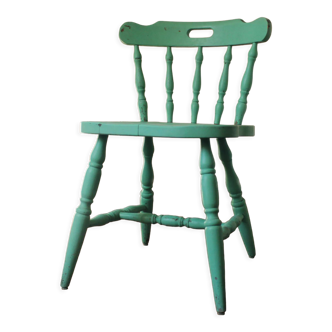 Chaise rustique style ranch verte en bois