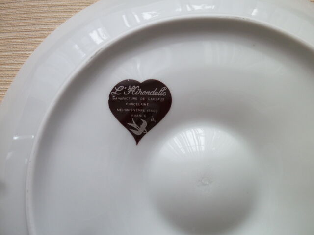 Set of 6 plates with oysters in white porcelain "L'Hirondelle "