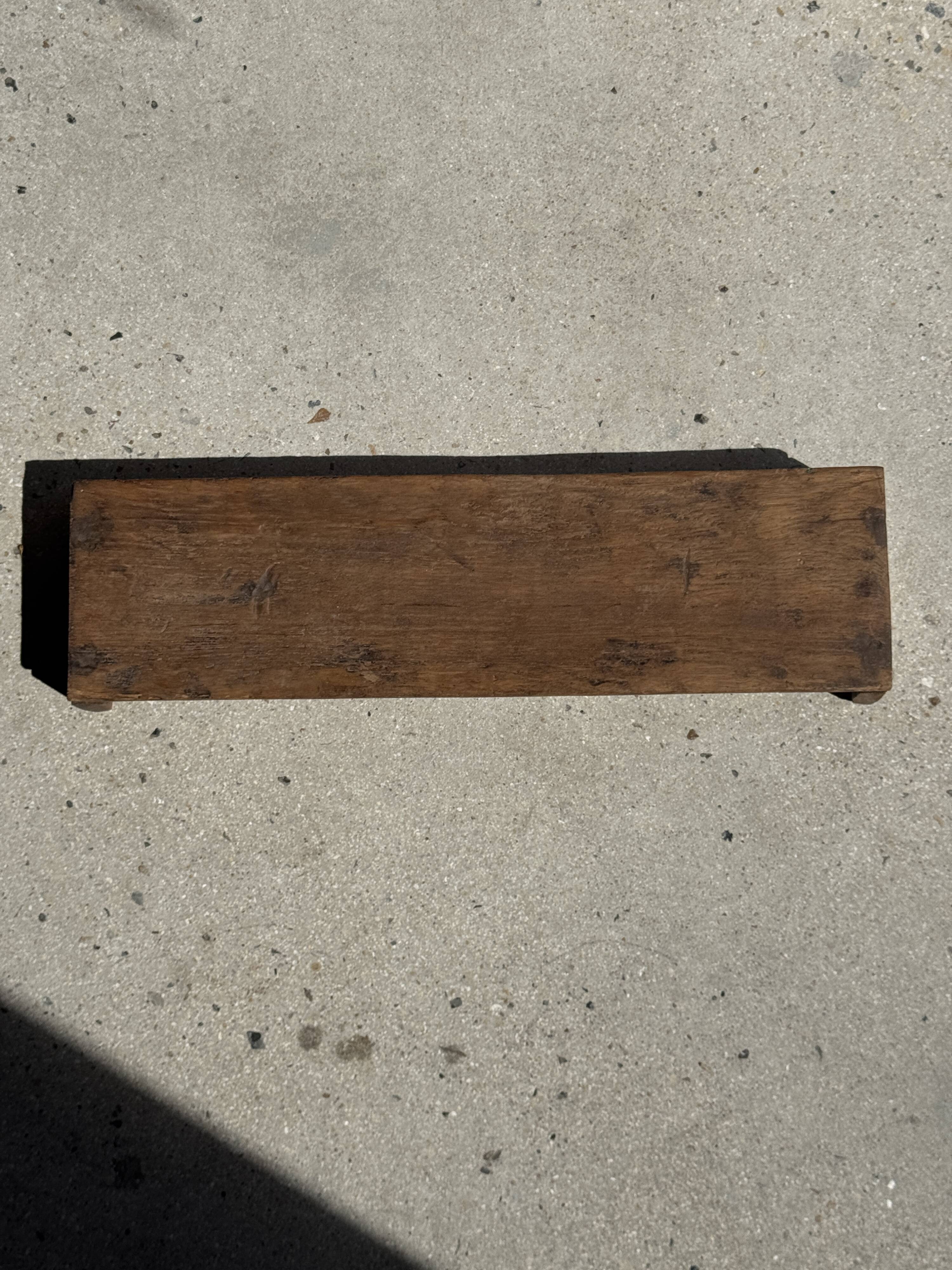 Petit banc en teck ancien bas indonésien ancien H10 L62 l14