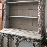 Provencal sideboard / 19th century patinated 2-part bookcase