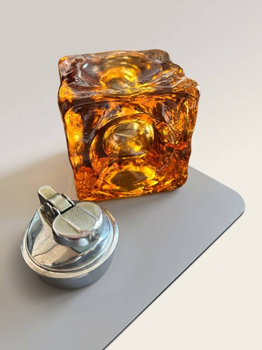 Murano Antonio Imperatore 1970 ensemble lighter table ashtray candle holder