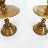 Pair of altar candlesticks in brass, Vietnam, 20th century