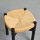 Méribel stool in black ash, Charlotte Perriand, 1950