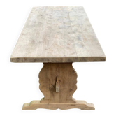 Table de ferme monastère rénovée en bois massif XIXème 180cm