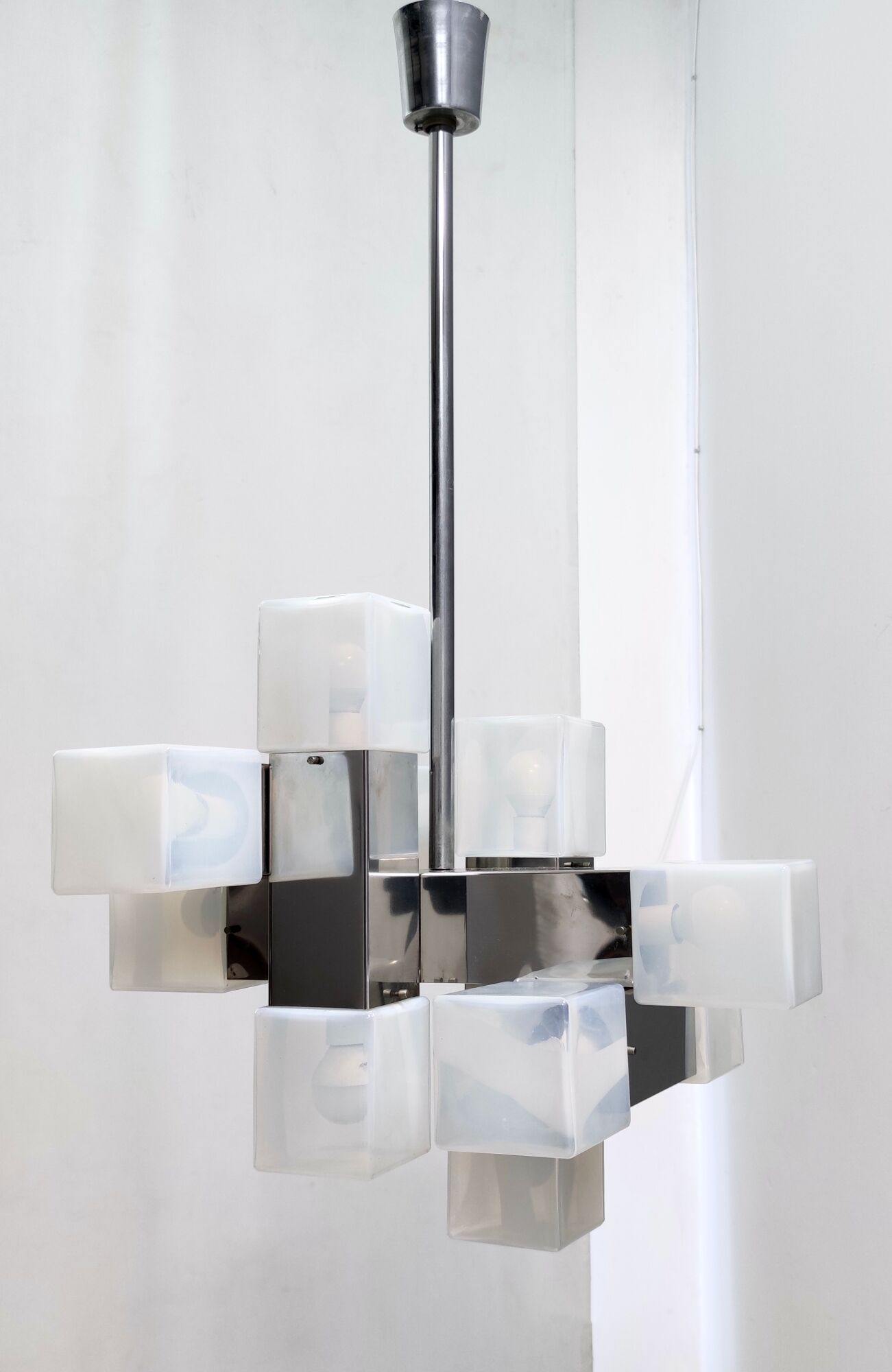 Ten-Light Mid-Century Modern Murano Glass Chandelier by Carlo Nason for Mazzega