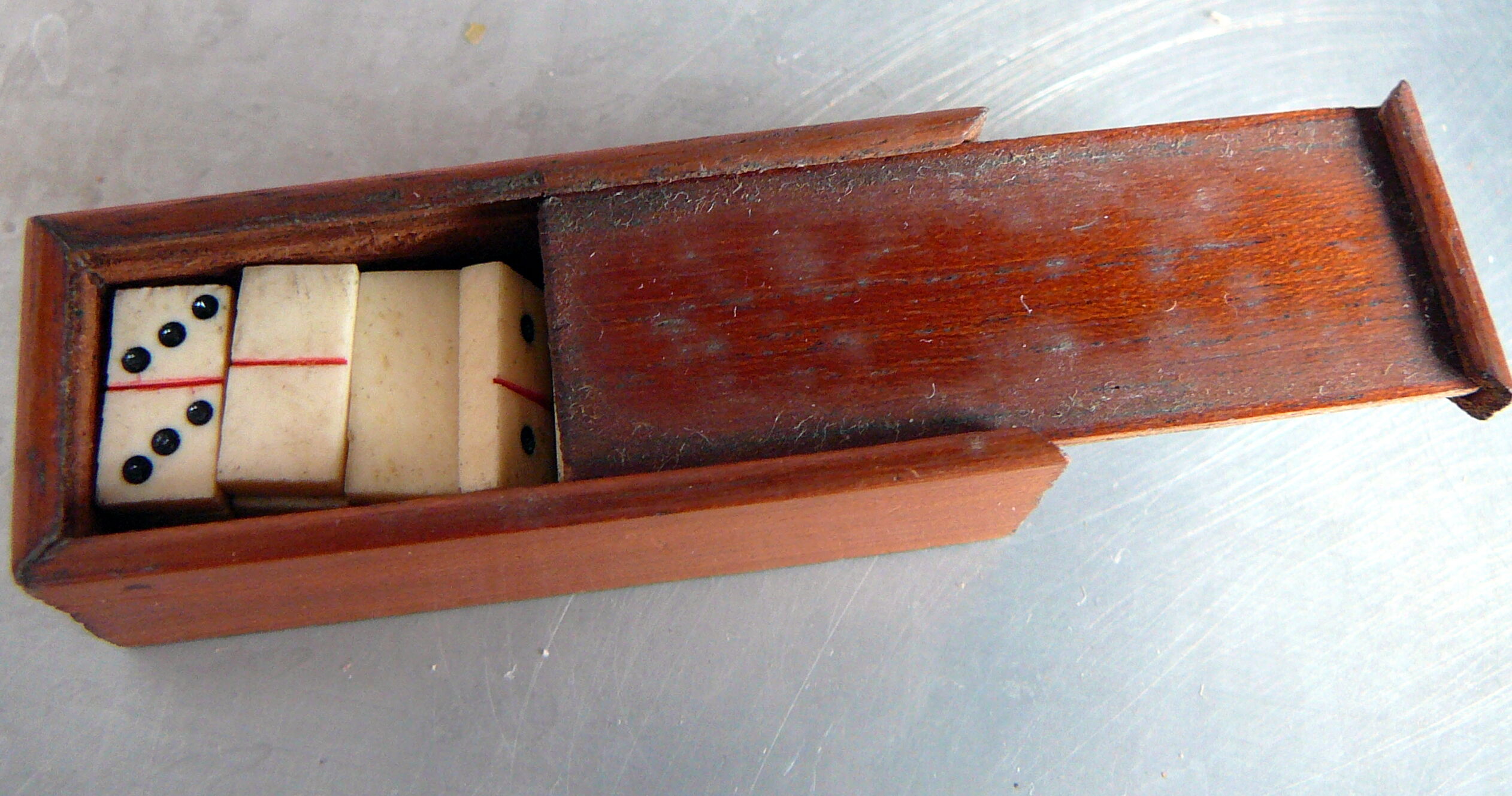 19th century miniature old dominoes game