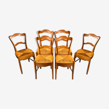 6 chaises anciennes en merisier