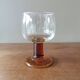 Set of 6 vintage stemmed glasses, amber base