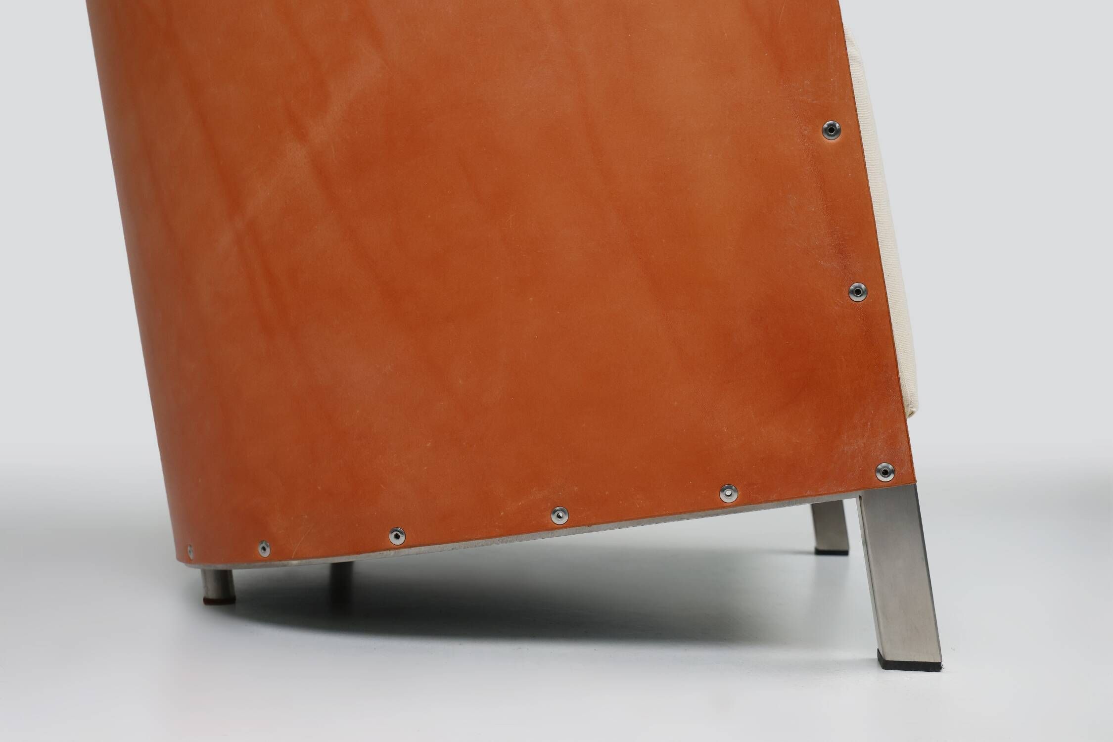 Maarten van Severen S88 easy chair in saddle leather and steel, Belgium 198
