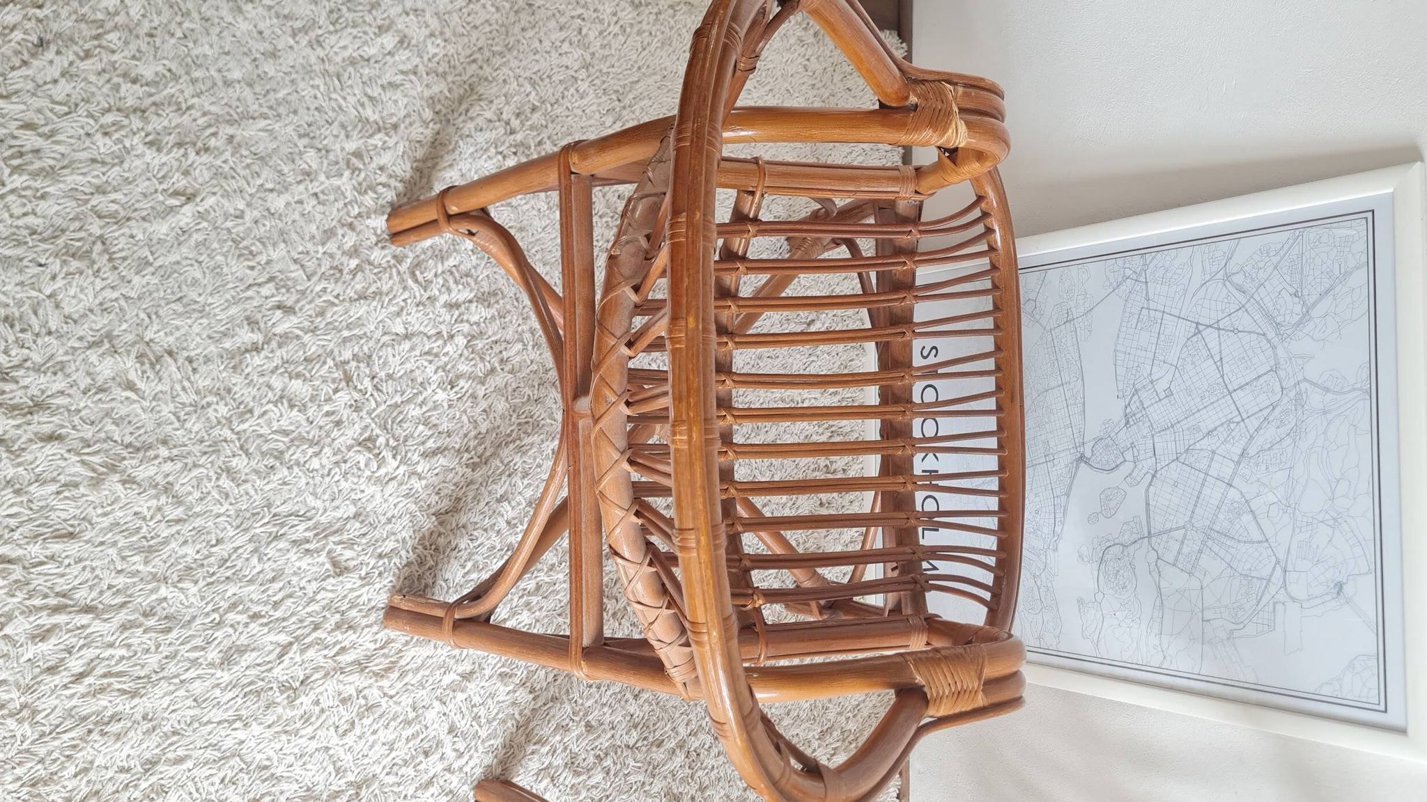 Paire de fauteuils en rotin vintage circa années 70