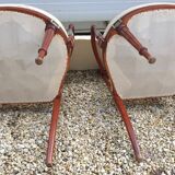 Pair of art nouveau mahogany armchairs