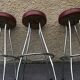 Set of 3 vintage bar stools 1960-1980