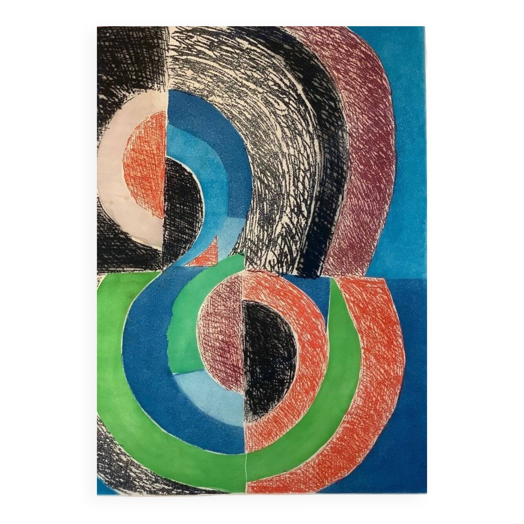 Sonia Delaunay with myself, 1970 etching
