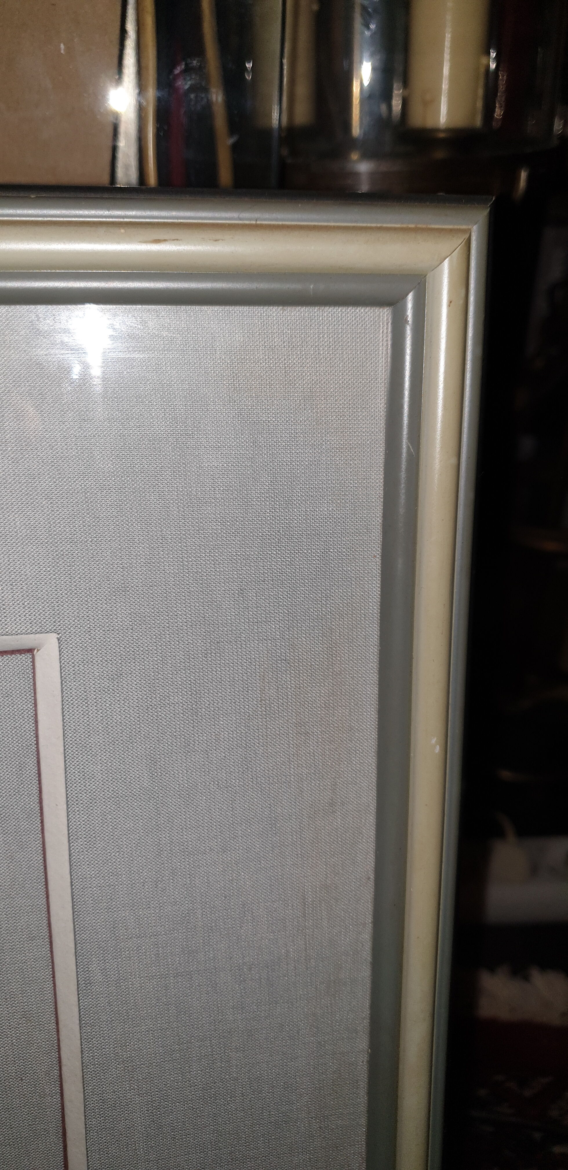 Engraving under glass group of cyclists