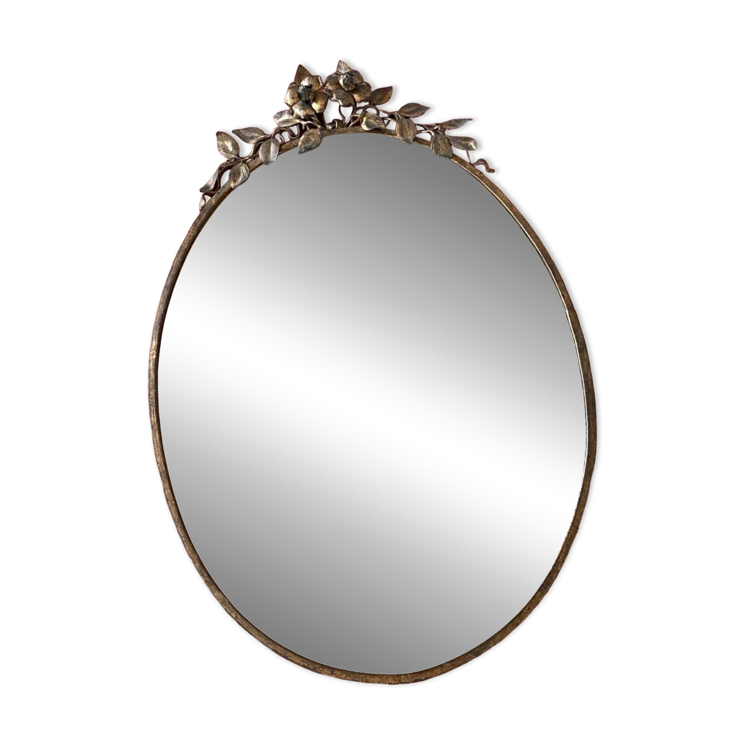 Old bronze frame mirror