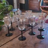Set of 9 80's stemmed glasses