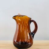 Vintage amber blown glass decanter