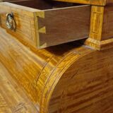 Cylinder desk / Drop-leaf desk – marquetry – Louis XVI style - 20th century