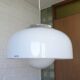 Vintage Harvey Guzzini redesign large pendant light white hanging lamp