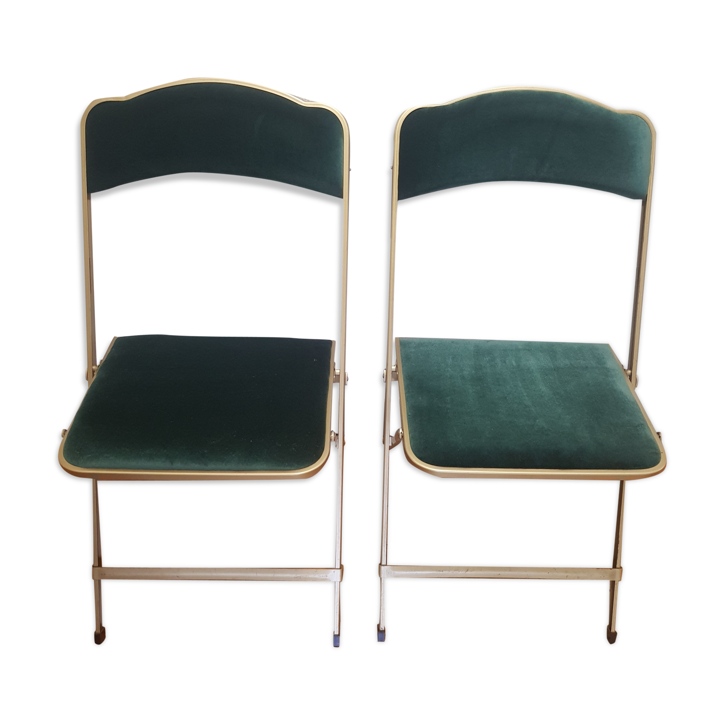 Set of 2 folding velvet chairs
