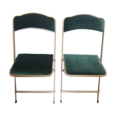 Set of 2 folding velvet chairs