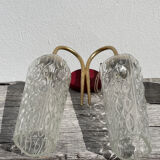 Brass and glass wall lamp 1950