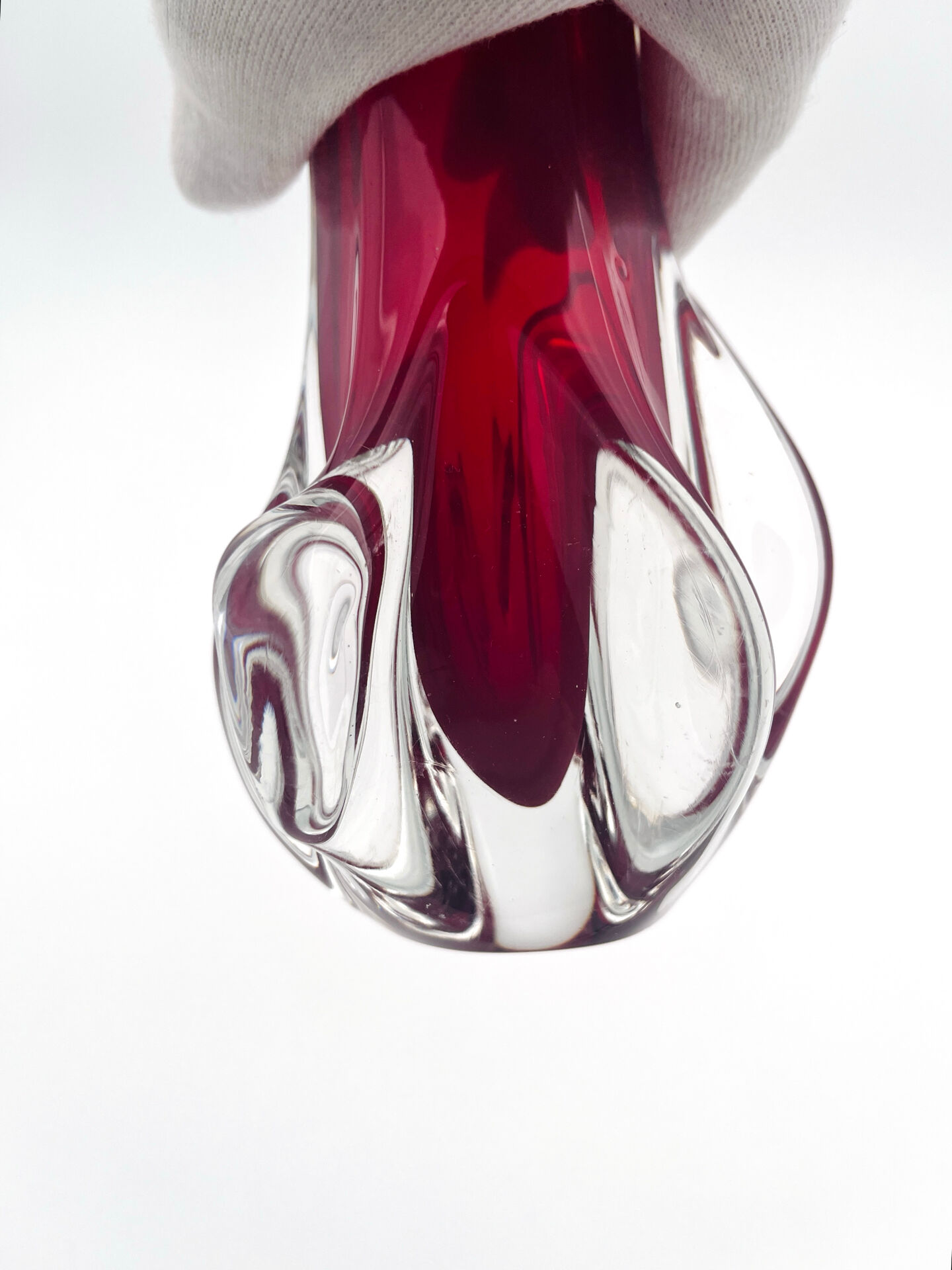 Vase Fratelli Toso Chambord Sommerso Rubis 25cm 954g Murano