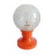 Retro orange table lamp and 70s glass globe