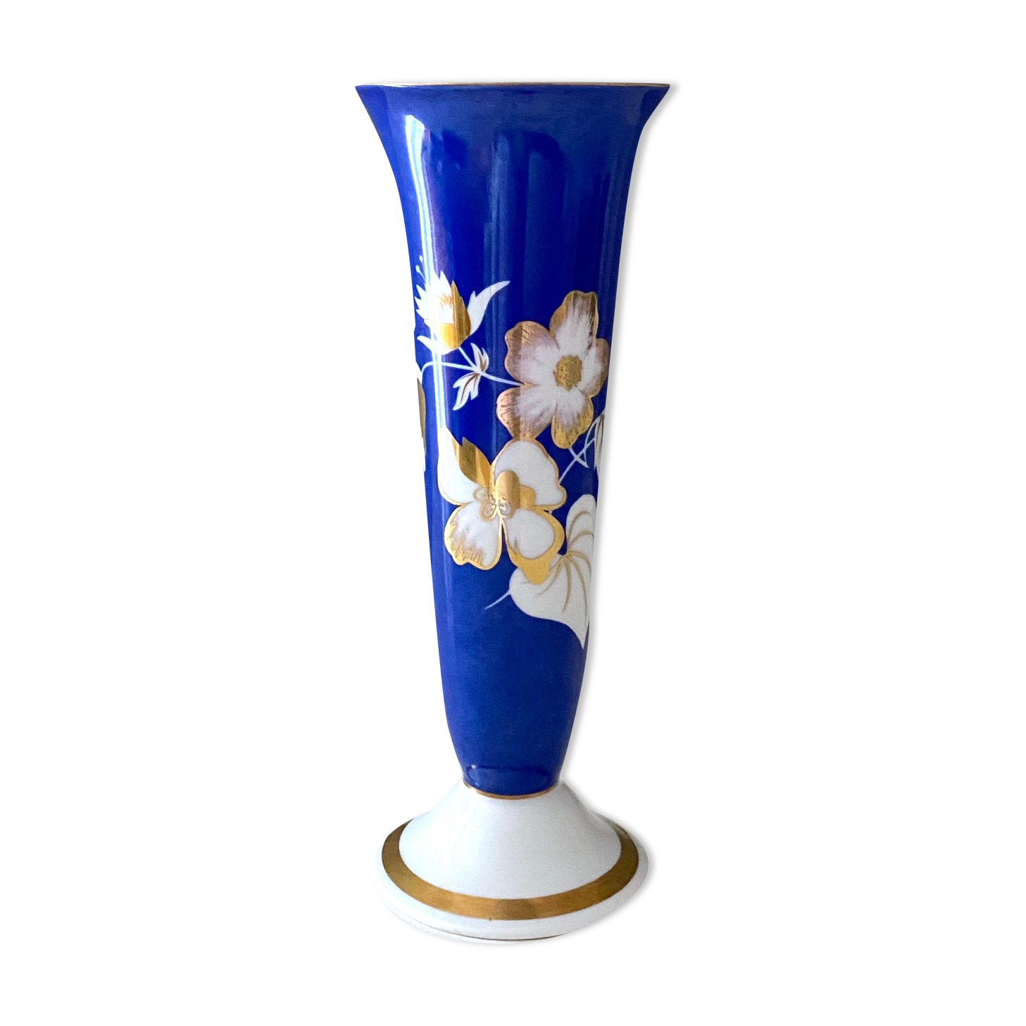 Art Deco Porcelain Vase Königszelt with Gold Decoration, Hand Painted