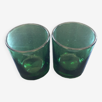 Paire de verres verts épais