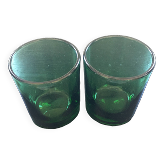 Paire de verres verts épais