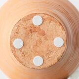 Spanish Revival Terracotta Table Lamp, Cream and Cobalt, New Linen Shade