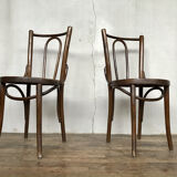Pair of two vintage round bistro chairs