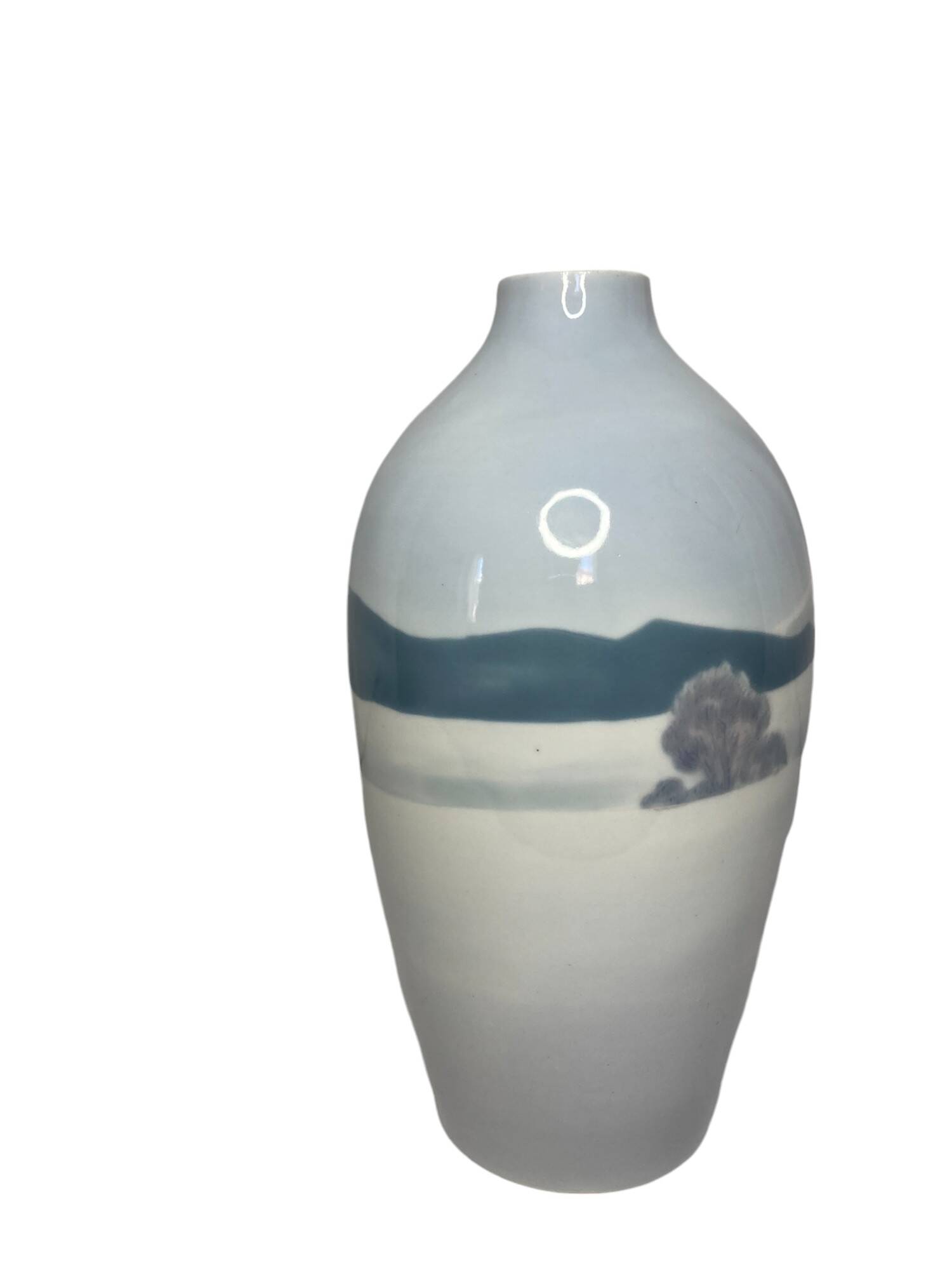 Royal Copenhagen (attributed to) 20th century polychrome porcelain vase