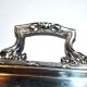 Antique silver metal top with crossed ribbons 21.5x15.5cm