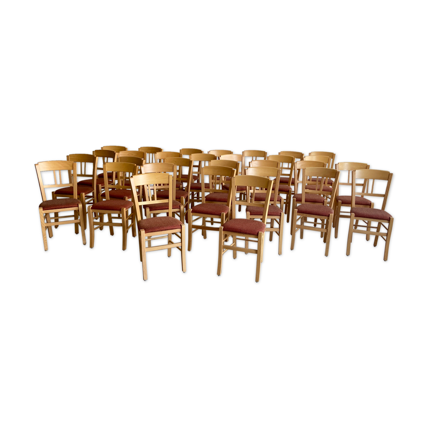 Set of 30 bistro restaurant chairs in beech wood