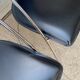 Set of 4 Linda armchairs by Arrben, black leather, chrome steel frame