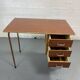 Bureau vintage en formica bois et métal