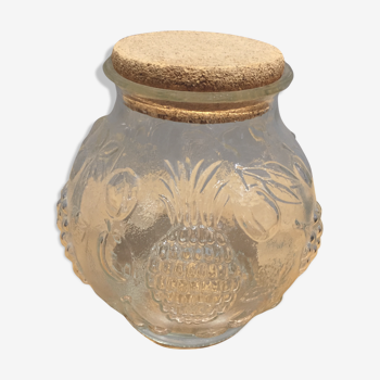 Glass jar molded cork lid