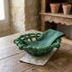 Woven openwork basket in Vallauris ceramic – emerald green –
