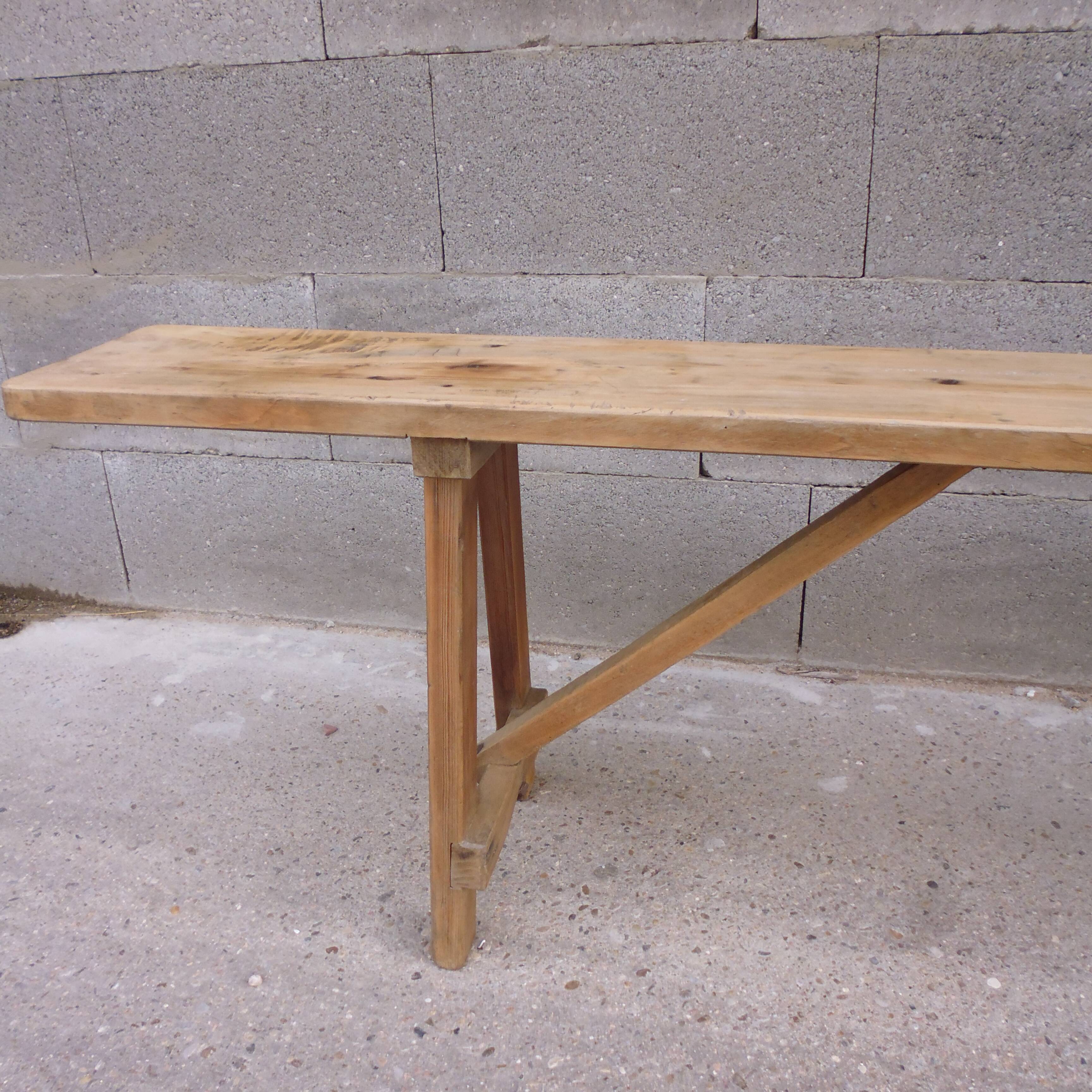 Old solid wood farm bench 200 cm