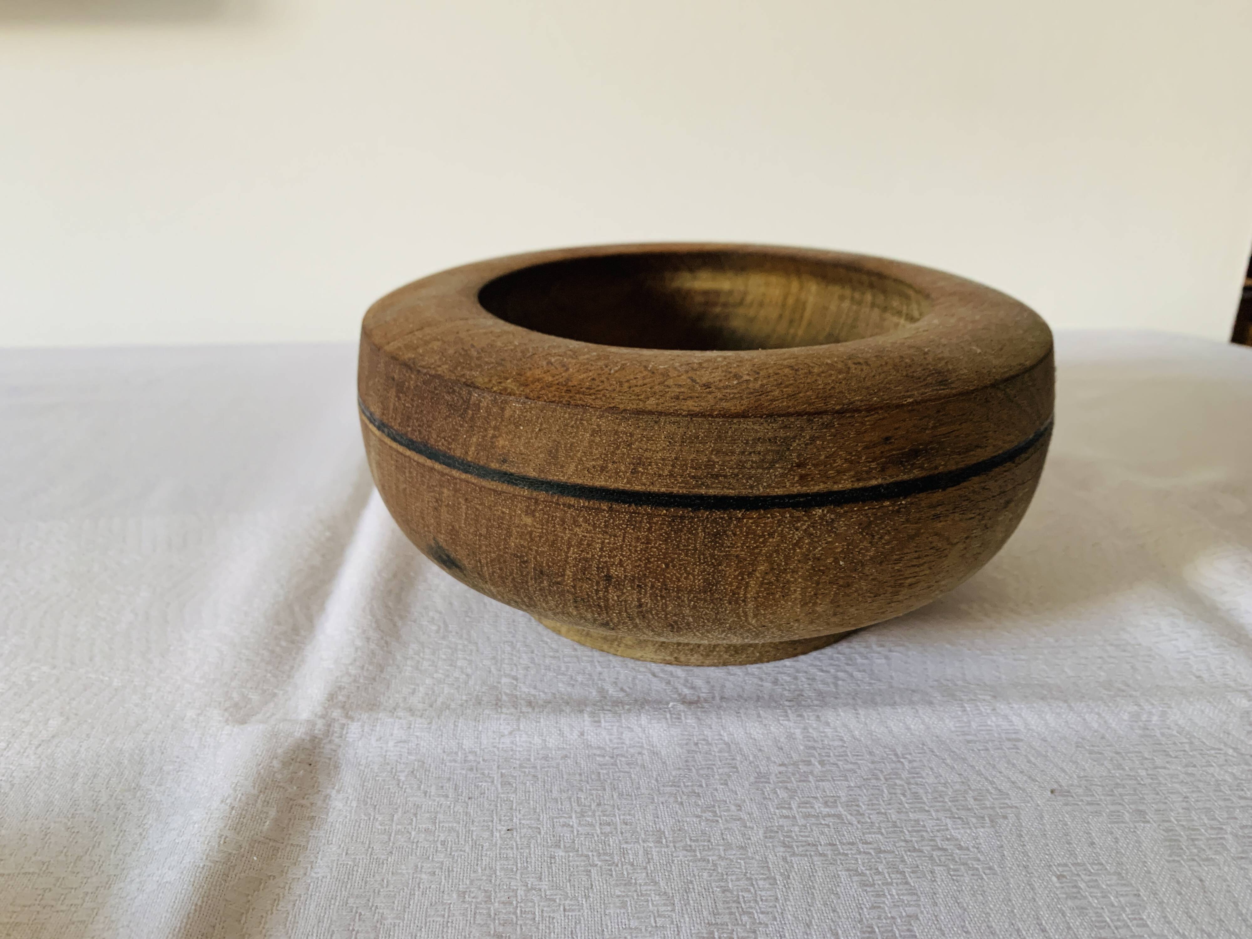 Wooden mortar and pestle