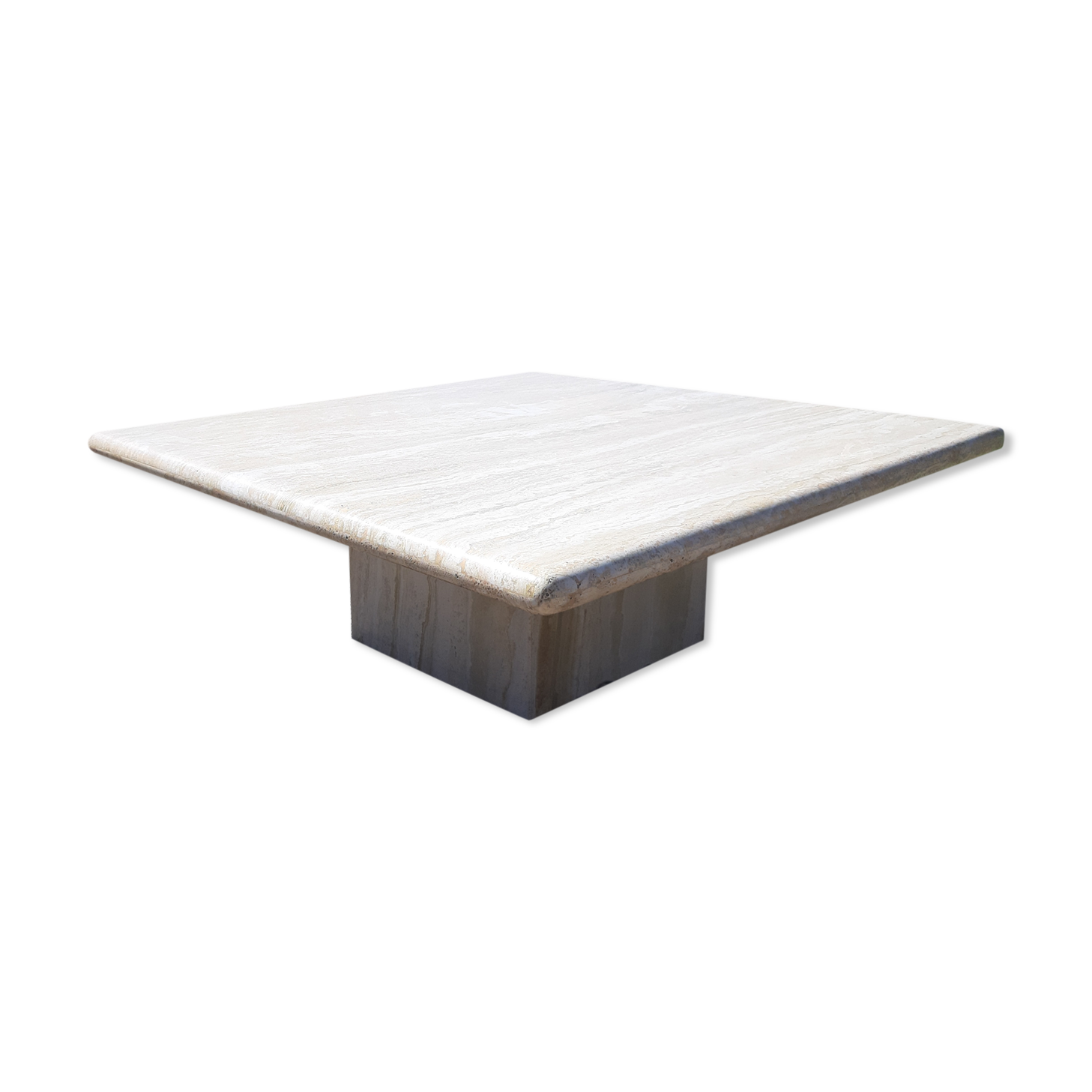 1970s travertine coffee table in italian design