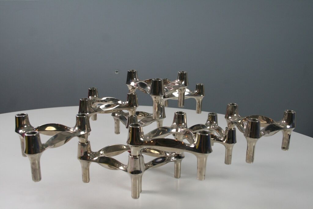 Lot of 10 BMF Nagel 1970 modular candlesticks
