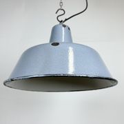 Industrial grey enamel factory pendant lamp, 1960s