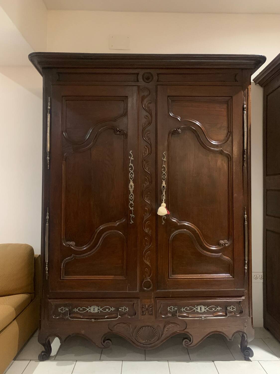 Antique Lorraine Wardrobe, 18th Century, Rustic Oak