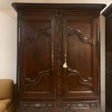 Antique Lorraine Wardrobe, 18th Century, Rustic Oak