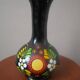 Soliflore vase in ceramic handmade pottery hand painted floral decor folklore