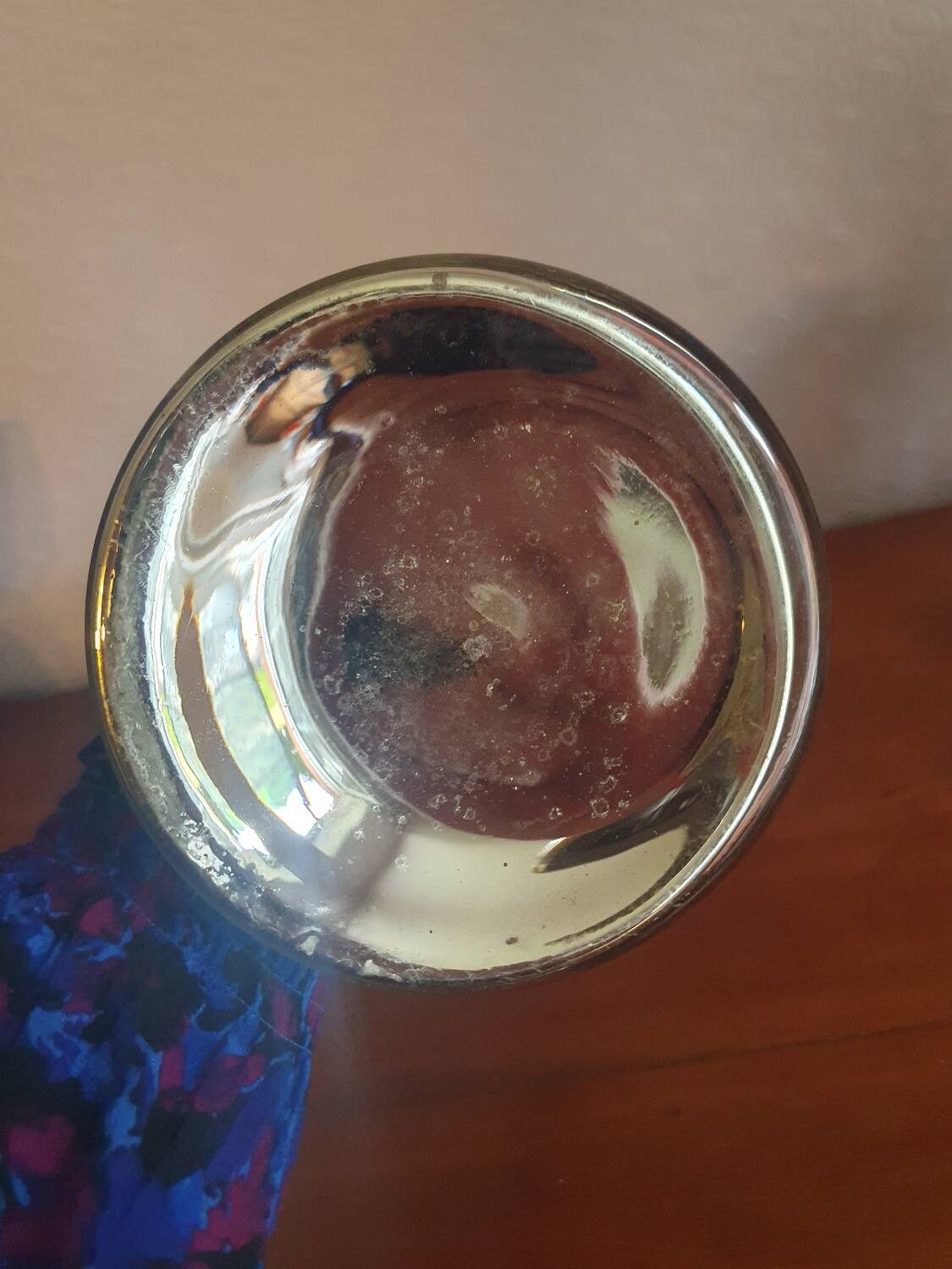 Vintage mercury glass candle holder