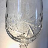 Set of 12 cut crystal wine glasses